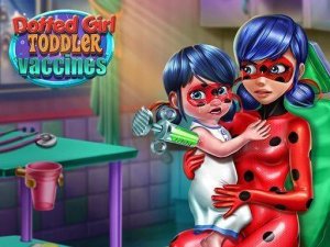 Dotted Girl Toddler Vaccines Doctor Game
